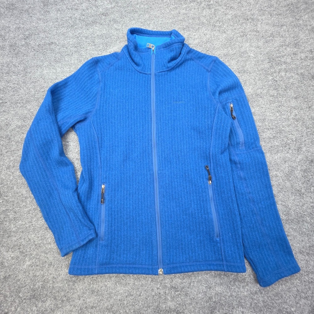 Vintage Patagonia Cables Jacket Full Zip Women's Medium Blue Ribbed